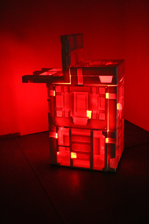 Sculpture by artist Zero Gradient made from polystyrene and lights